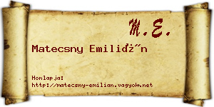 Matecsny Emilián névjegykártya